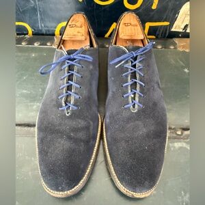 Men's Blue Suede Lace-Up Shoes
